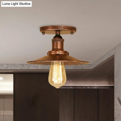 DecorBites™ DecorBites™ Sleek Saucer Ceiling Light in Black/White for Kitchen - Loft Semi Flush Mount Lighting with 1 Bulb