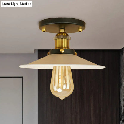 DecorBites™ DecorBites™ Sleek Saucer Ceiling Light in Black/White for Kitchen - Loft Semi Flush Mount Lighting with 1 Bulb