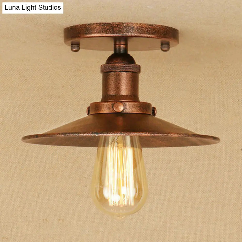 DecorBites™ DecorBites™ Sleek Saucer Ceiling Light in Black/White for Kitchen - Loft Semi Flush Mount Lighting with 1 Bulb