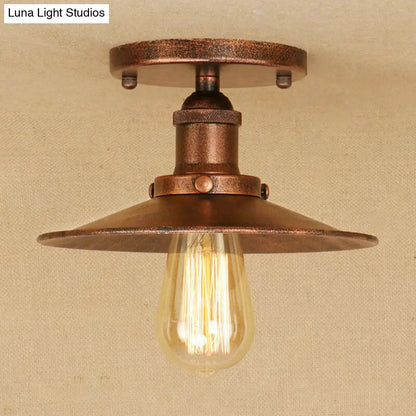 DecorBites™ DecorBites™ Sleek Saucer Ceiling Light in Black/White for Kitchen - Loft Semi Flush Mount Lighting with 1 Bulb