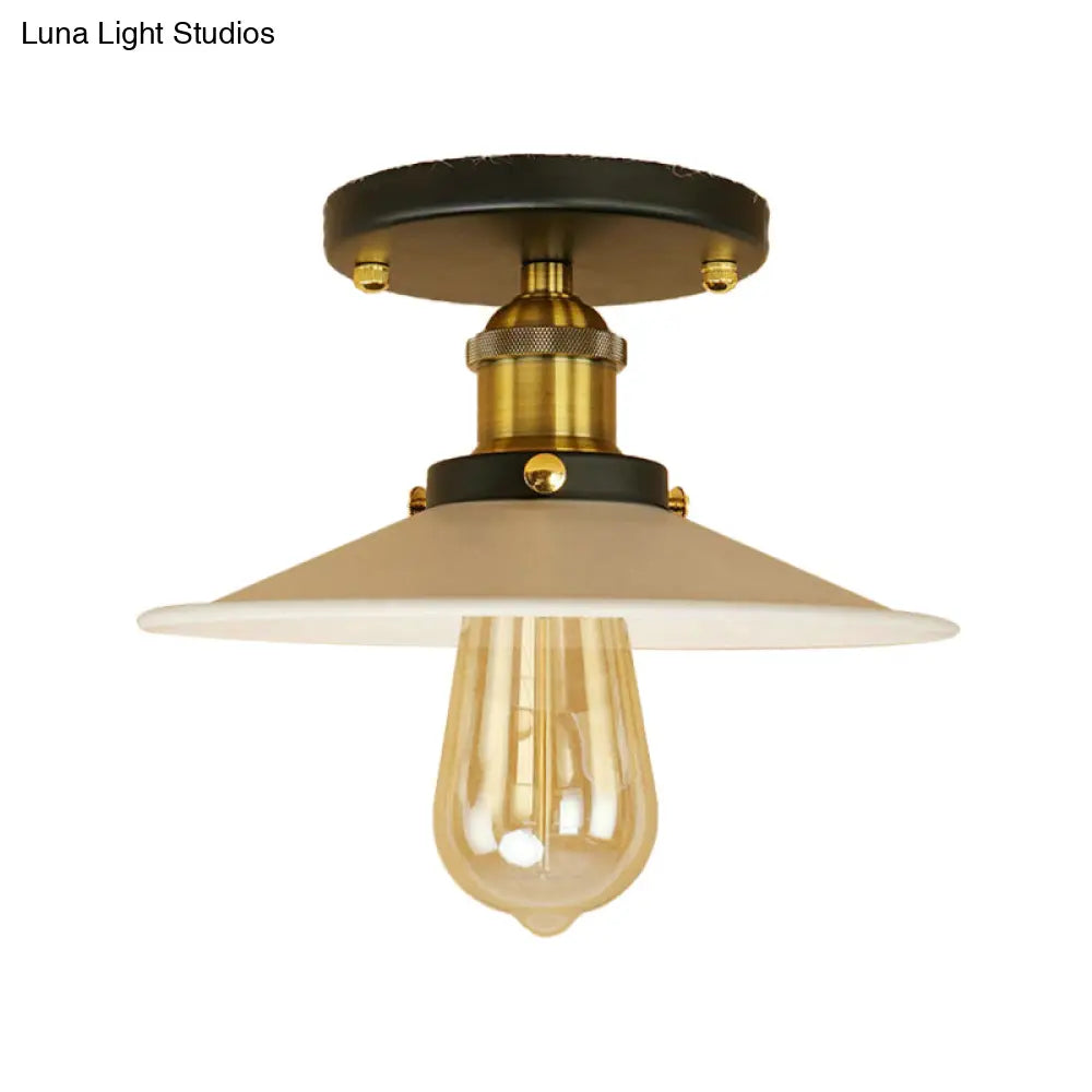 DecorBites™ DecorBites™ Sleek Saucer Ceiling Light in Black/White for Kitchen - Loft Semi Flush Mount Lighting with 1 Bulb