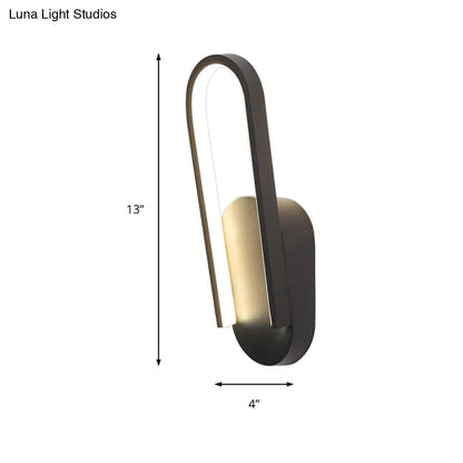 DecorBites™ DecorBites™ Sleek Semi-Oblong LED Sconce Light in Black/White, with Acrylic Shade - Warm/White Illumination