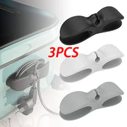 Sleek black white and gray silicone decorbites cord winder 3 pack cable organizer for neatly securing cords