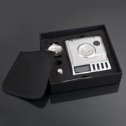 Sleek silver digital milligram gram scale decorbites with a rectangular design and clear display for precision weighing
