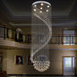 Sleek Silver Spiral Cluster Pendant Lamp - Clear Crystal, 7-Light LED Ceiling Fixture