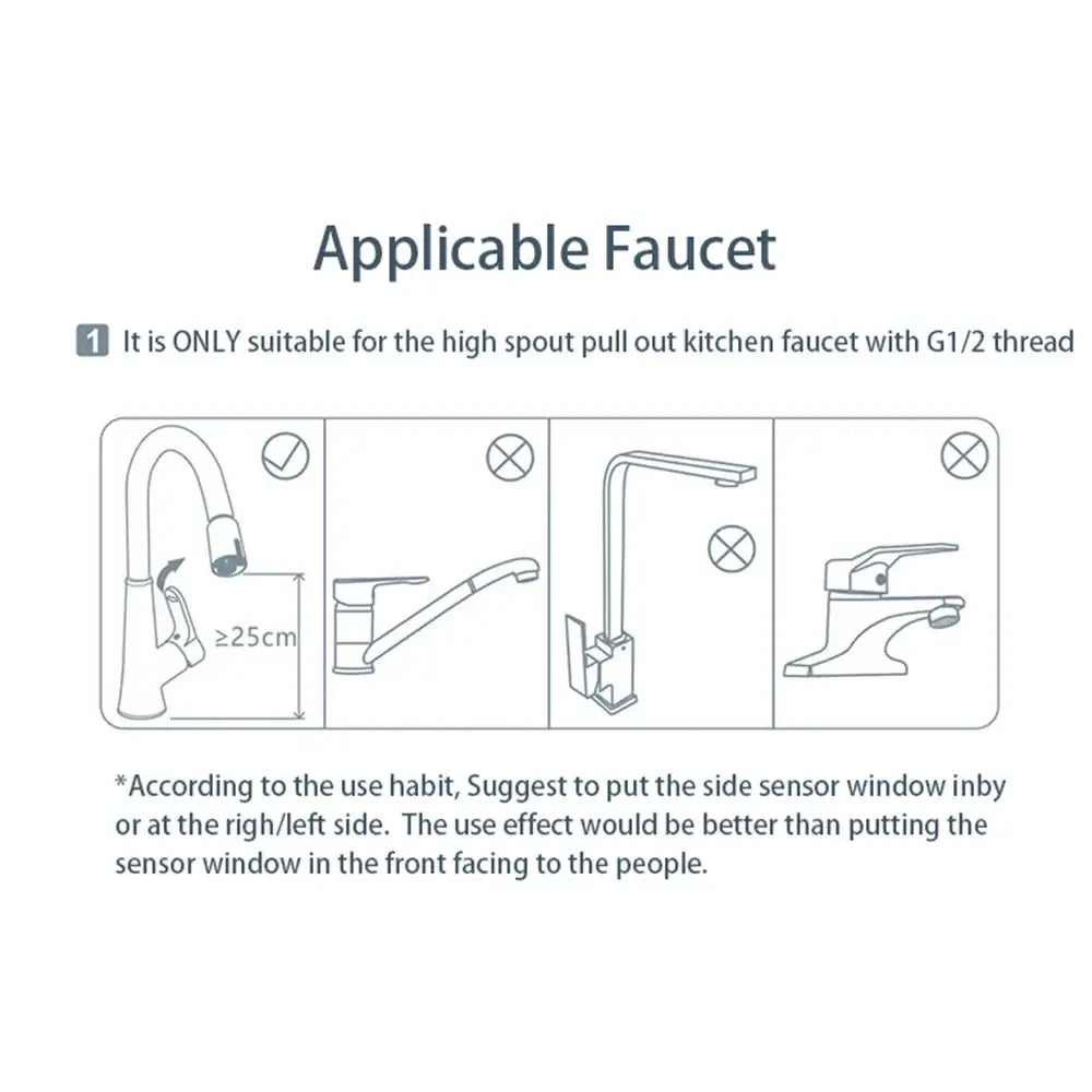 Sleek silver touchless high spout kitchen faucet with g1/2 thread and usb charging adapter for kitchen faucet accessories