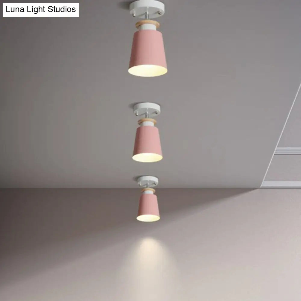 DecorBites™ DecorBites™ Sleek Single Metallic Flush Ceiling Light for Tapered Entryways