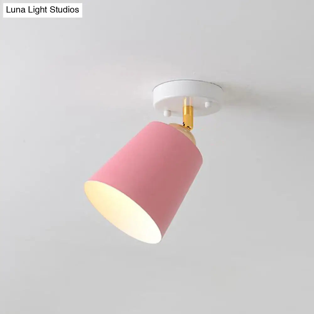 DecorBites™ DecorBites™ Sleek Single Metallic Flush Ceiling Light for Tapered Entryways