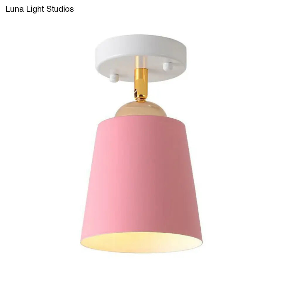 DecorBites™ DecorBites™ Sleek Single Metallic Flush Ceiling Light for Tapered Entryways