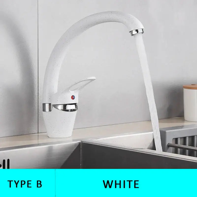 Sleek speckled white single handle kitchen faucet with chrome accents by decorbites black single for modern kitchens