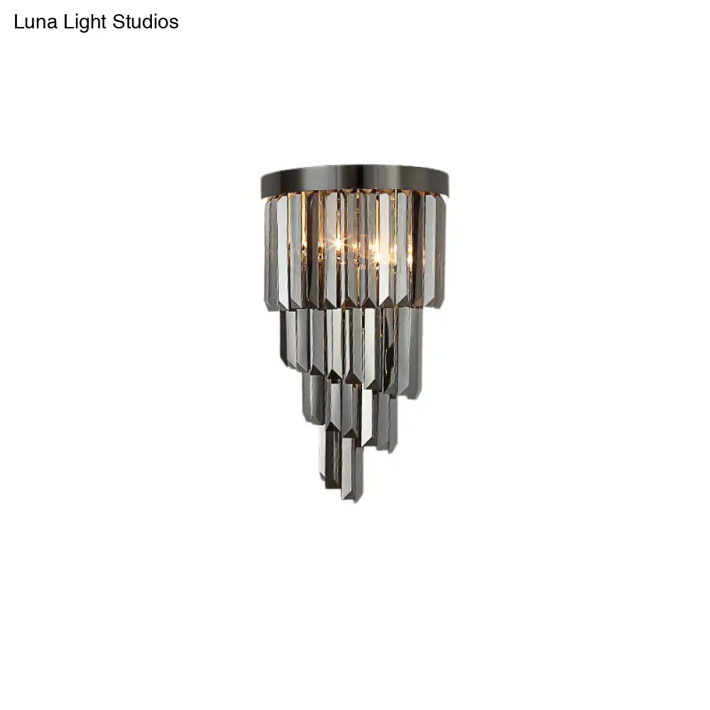 DecorBites™ DecorBites™ Sleek Spiral Wall Mount Light Metal Wall Lamp with Crystal Accents – Ideal for Living Room Décor