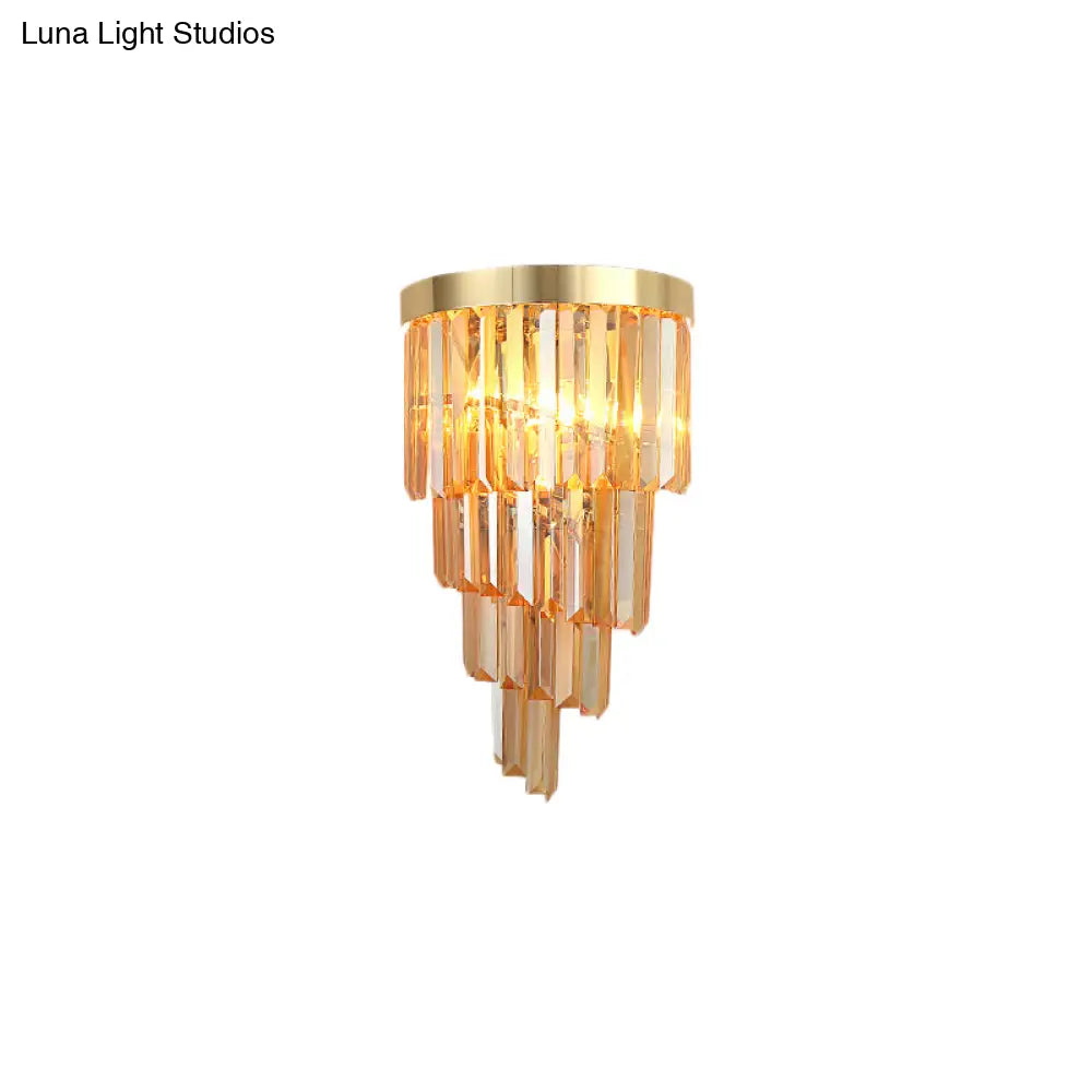 DecorBites™ DecorBites™ Sleek Spiral Wall Mount Light Metal Wall Lamp with Crystal Accents – Ideal for Living Room Décor