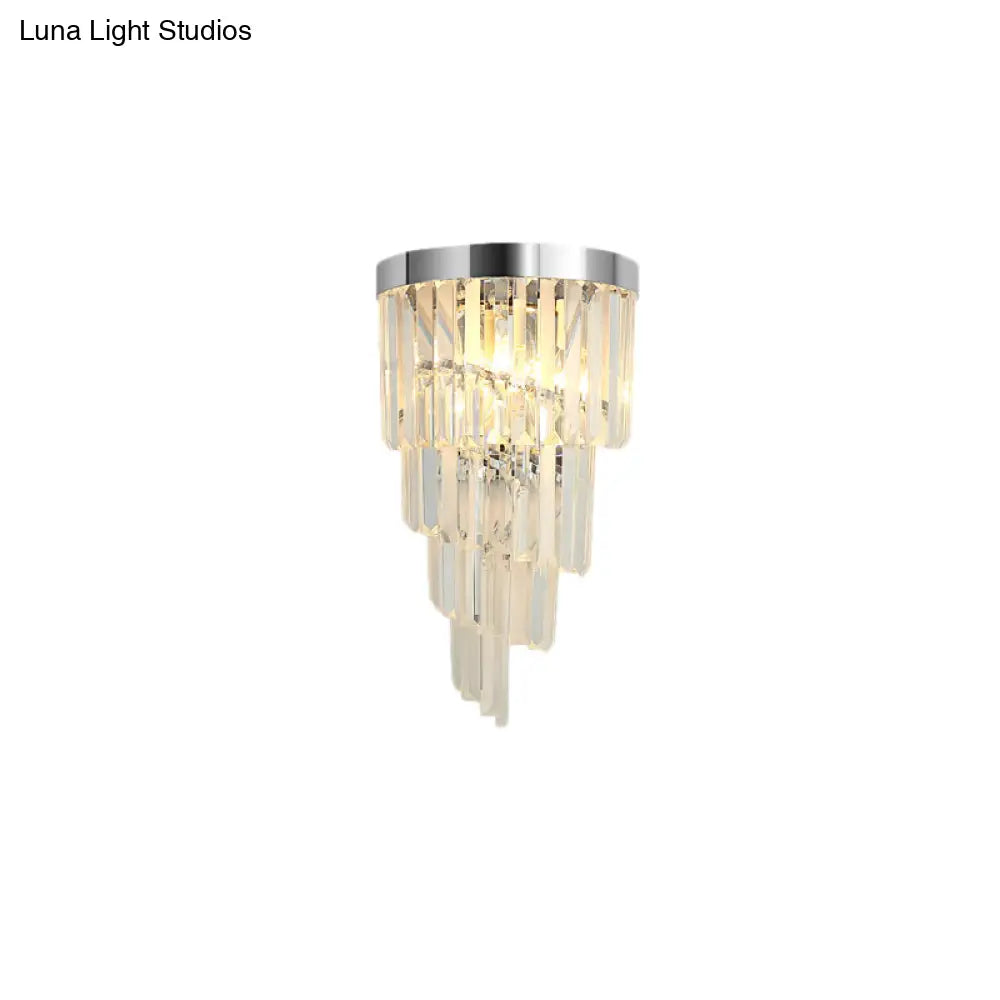 DecorBites™ DecorBites™ Sleek Spiral Wall Mount Light Metal Wall Lamp with Crystal Accents – Ideal for Living Room Décor