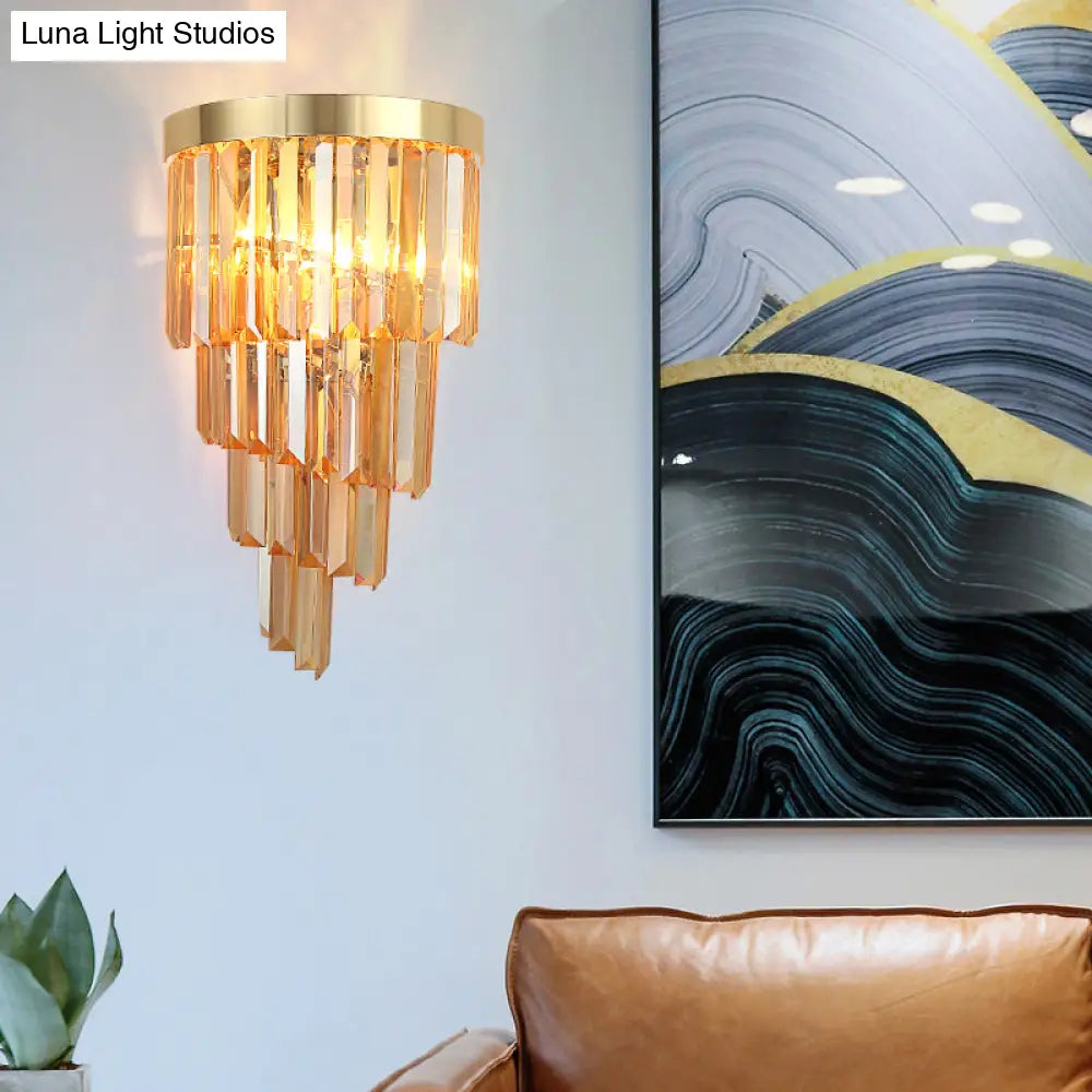 DecorBites™ DecorBites™ Sleek Spiral Wall Mount Light Metal Wall Lamp with Crystal Accents – Ideal for Living Room Décor