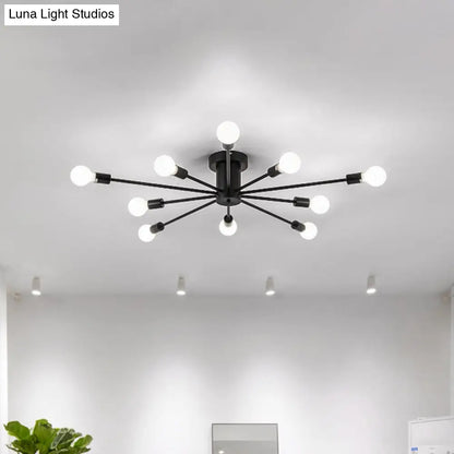 DecorBites™ DecorBites™ Sleek Sputnik Ceiling Light for Living Room - Metal Semi Flush Mount Chandelier