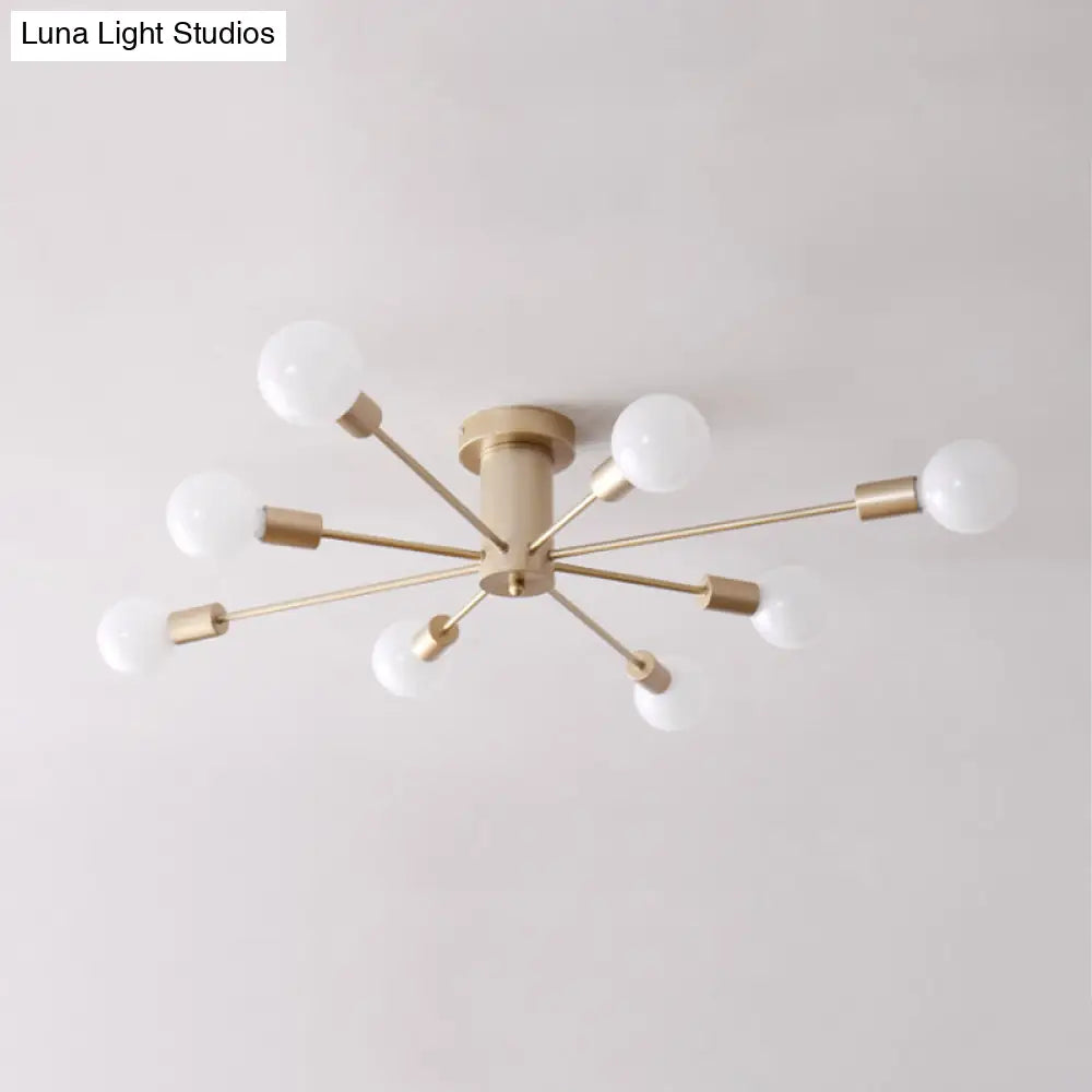 DecorBites™ DecorBites™ Sleek Sputnik Ceiling Light for Living Room - Metal Semi Flush Mount Chandelier