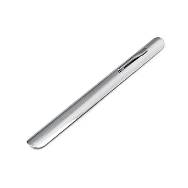 Sleek silver stainless steel crumb cleaner cake tool with smooth polished finish and rounded ends for decorbites crumb cleaner