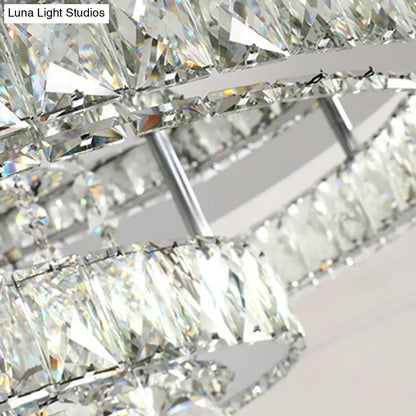 DecorBites™ DecorBites™ Sleek Stainless-Steel LED Crystal Flush Mount Ceiling Light