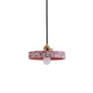 Sleek Terrazzo Single Pendant Lamp: Round Bedside Hanging Light Fixture with Rotary Switch