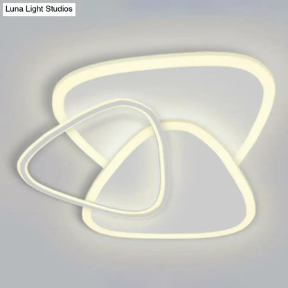 DecorBites™ DecorBites™ Sleek Triangle Shaped Flush Mount Light Modern LED Ceiling Fixture for Bedroom in White