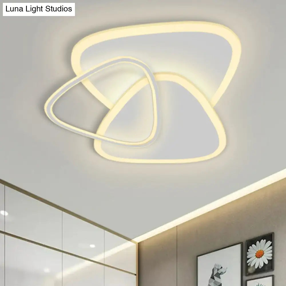 DecorBites™ DecorBites™ Sleek Triangle Shaped Flush Mount Light Modern LED Ceiling Fixture for Bedroom in White