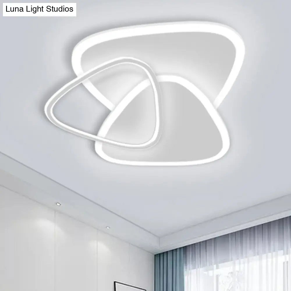 DecorBites™ DecorBites™ Sleek Triangle Shaped Flush Mount Light Modern LED Ceiling Fixture for Bedroom in White