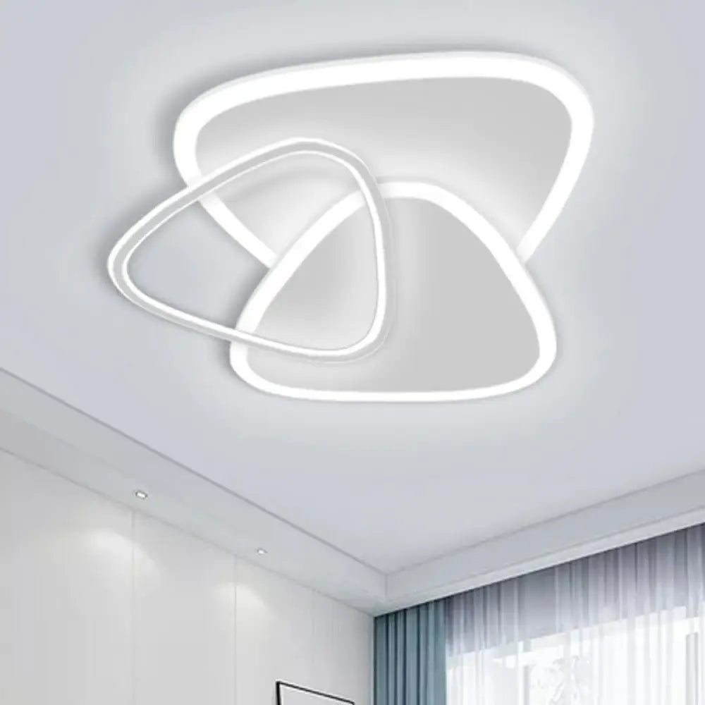 DecorBites™ DecorBites™ Sleek Triangle Shaped Flush Mount Light Modern LED Ceiling Fixture for Bedroom in White