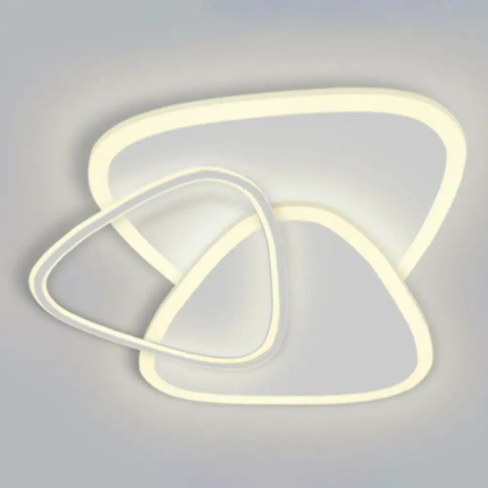 DecorBites™ DecorBites™ Sleek Triangle Shaped Flush Mount Light Modern LED Ceiling Fixture for Bedroom in White