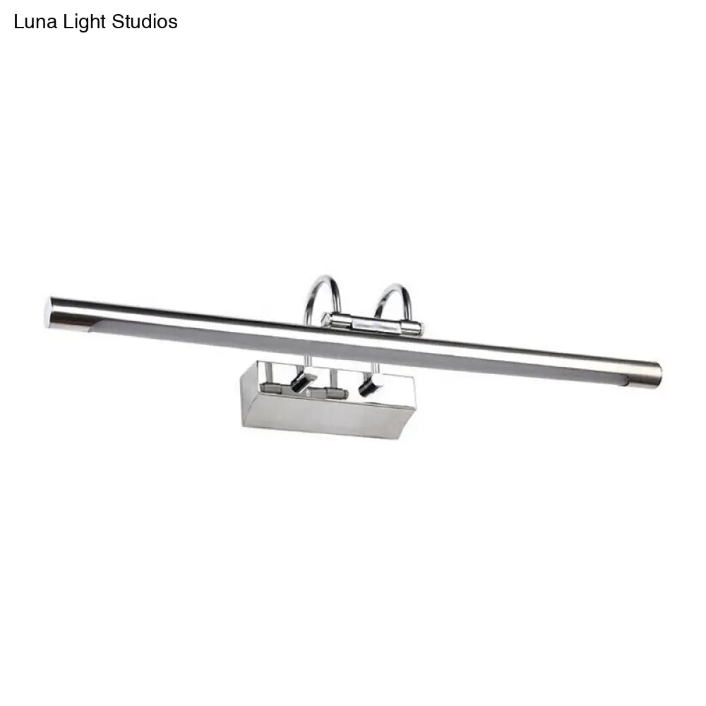 DecorBites™ DecorBites™ Sleek Tube Shaped LED Vanity Lamp: Stainless Steel, Wall Mounted, Chrome Finish