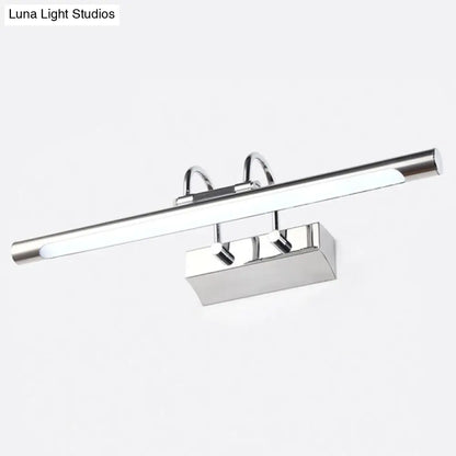 DecorBites™ DecorBites™ Sleek Tube Shaped LED Vanity Lamp: Stainless Steel, Wall Mounted, Chrome Finish