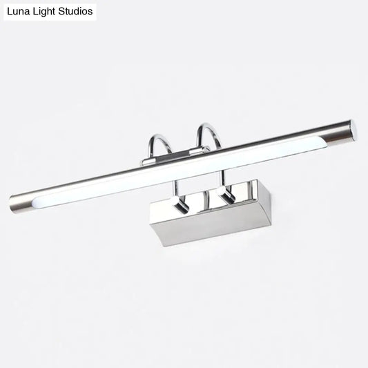 DecorBites™ DecorBites™ Sleek Tube Shaped LED Vanity Lamp: Stainless Steel, Wall Mounted, Chrome Finish