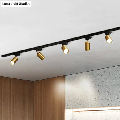 DecorBites™ DecorBites™ Sleek Tube Track Spotlight: Modern Metallic Semi Flush Ceiling Light for Bars