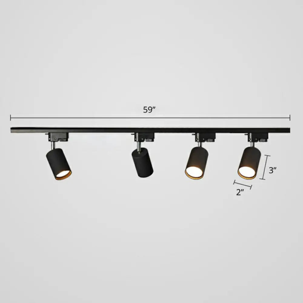 DecorBites™ DecorBites™ Sleek Tube Track Spotlight: Modern Metallic Semi Flush Ceiling Light for Bars