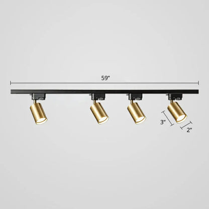 DecorBites™ DecorBites™ Sleek Tube Track Spotlight: Modern Metallic Semi Flush Ceiling Light for Bars