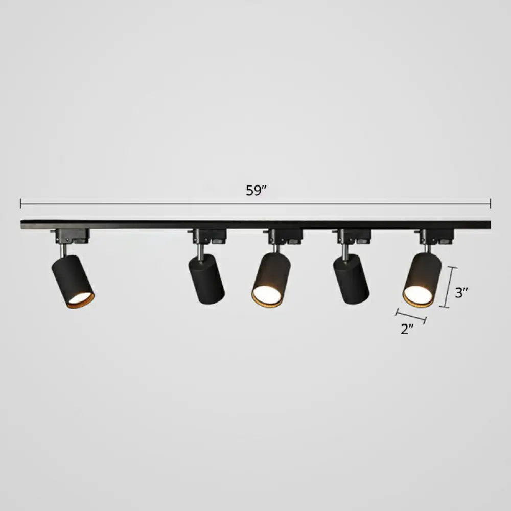 DecorBites™ DecorBites™ Sleek Tube Track Spotlight: Modern Metallic Semi Flush Ceiling Light for Bars