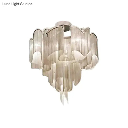 DecorBites™ DecorBites™ Sleek Twisted Aluminum LED Ceiling Light: Semi-flush, Contemporary Living Room Fixture