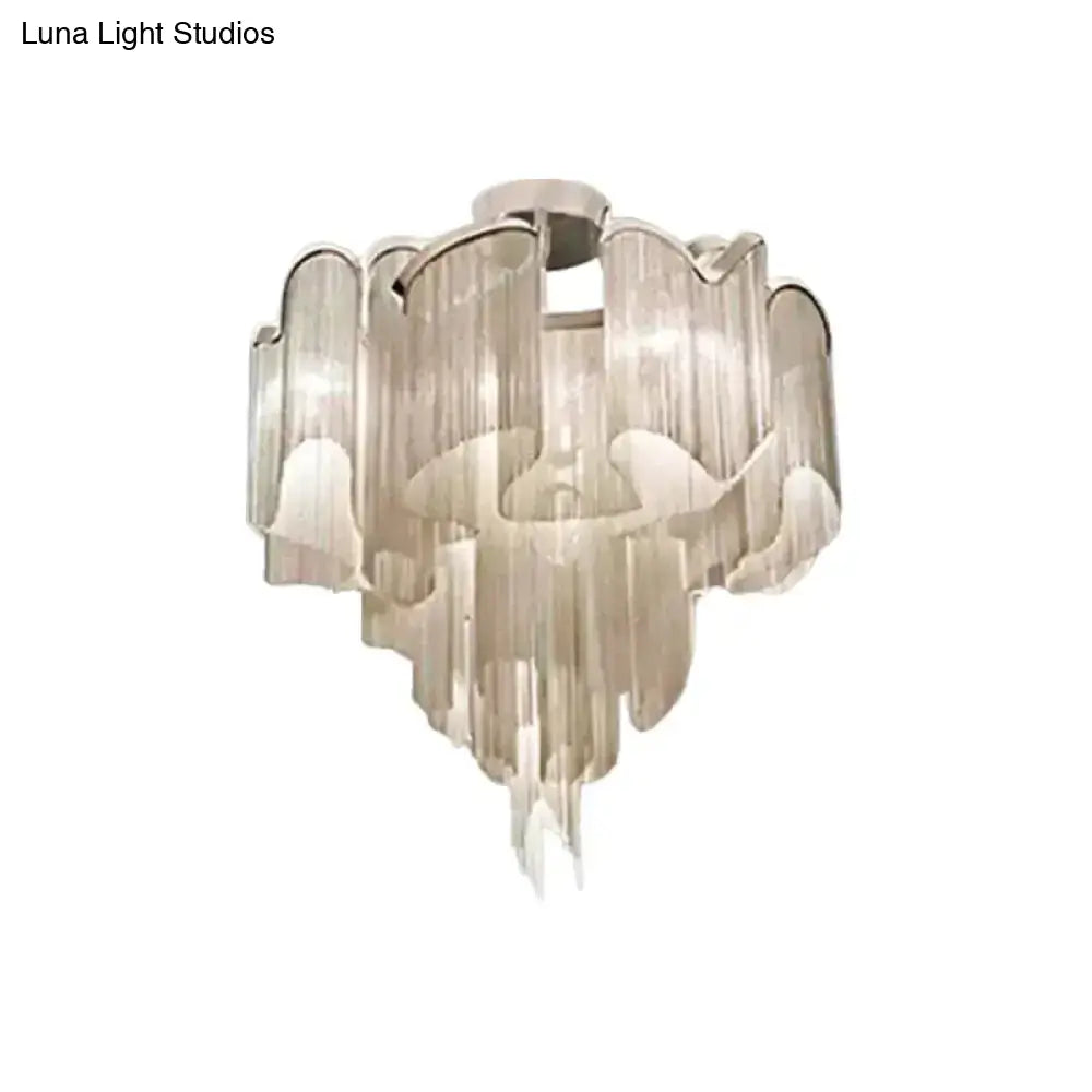 DecorBites™ DecorBites™ Sleek Twisted Aluminum LED Ceiling Light: Semi-flush, Contemporary Living Room Fixture
