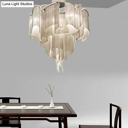 DecorBites™ DecorBites™ Sleek Twisted Aluminum LED Ceiling Light: Semi-flush, Contemporary Living Room Fixture