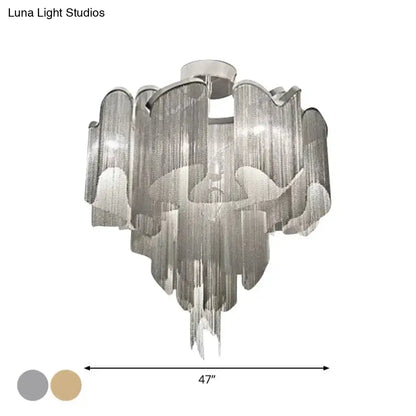 DecorBites™ DecorBites™ Sleek Twisted Aluminum LED Ceiling Light: Semi-flush, Contemporary Living Room Fixture