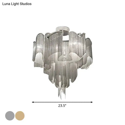 DecorBites™ DecorBites™ Sleek Twisted Aluminum LED Ceiling Light: Semi-flush, Contemporary Living Room Fixture