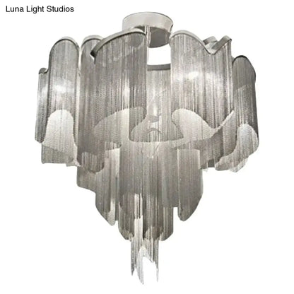 DecorBites™ DecorBites™ Sleek Twisted Aluminum LED Ceiling Light: Semi-flush, Contemporary Living Room Fixture