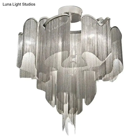 DecorBites™ DecorBites™ Sleek Twisted Aluminum LED Ceiling Light: Semi-flush, Contemporary Living Room Fixture
