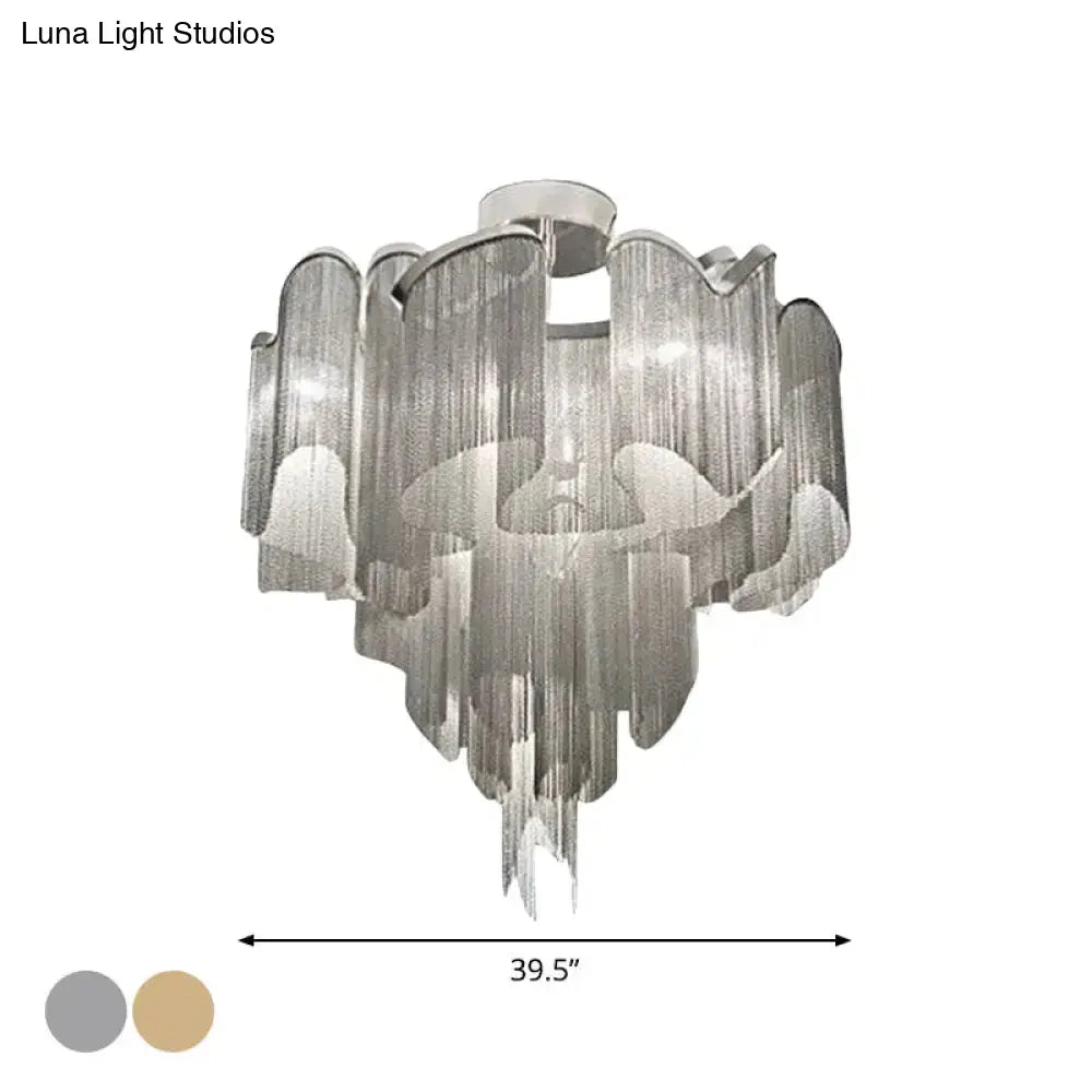 DecorBites™ DecorBites™ Sleek Twisted Aluminum LED Ceiling Light: Semi-flush, Contemporary Living Room Fixture