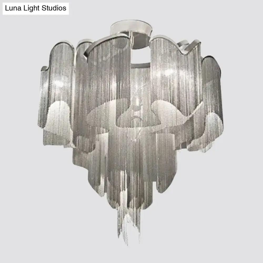 DecorBites™ DecorBites™ Sleek Twisted Aluminum LED Ceiling Light: Semi-flush, Contemporary Living Room Fixture
