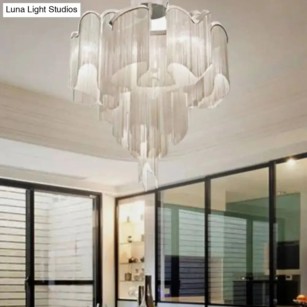 DecorBites™ DecorBites™ Sleek Twisted Aluminum LED Ceiling Light: Semi-flush, Contemporary Living Room Fixture