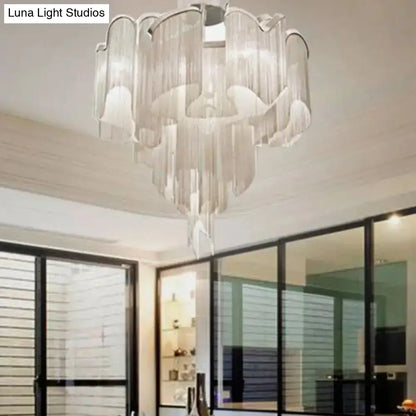 DecorBites™ DecorBites™ Sleek Twisted Aluminum LED Ceiling Light: Semi-flush, Contemporary Living Room Fixture