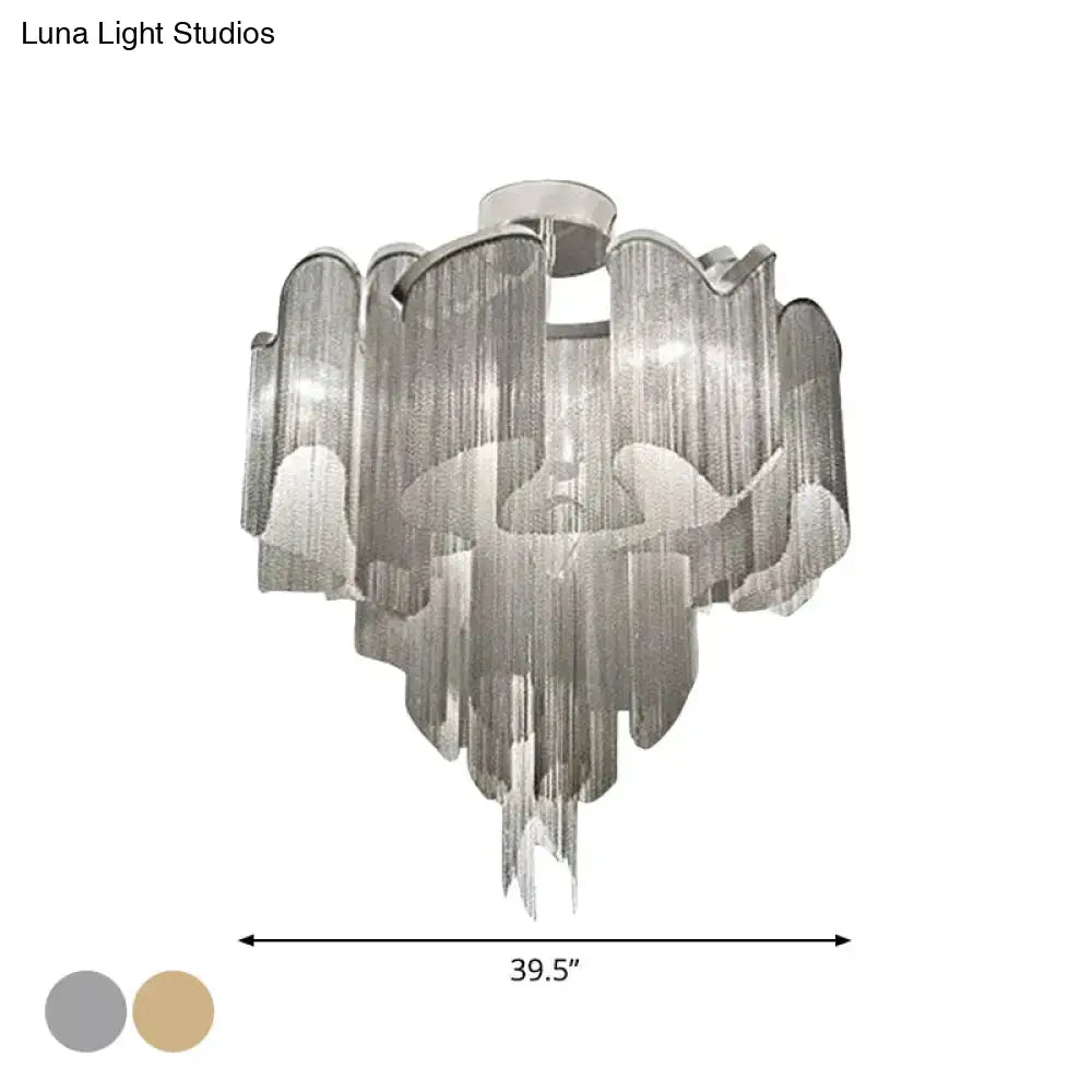 DecorBites™ DecorBites™ Sleek Twisted Aluminum LED Ceiling Light: Semi-flush, Contemporary Living Room Fixture