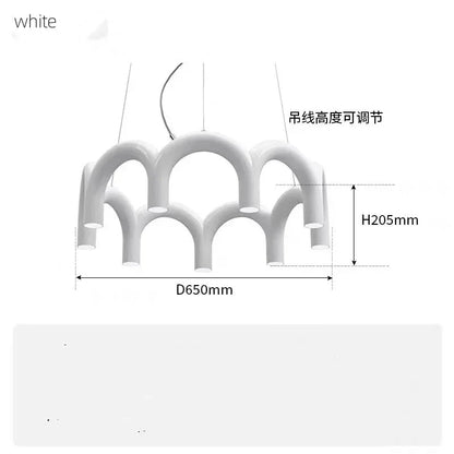 Sleek U-Shaped Chandelier for Bedroom and Kitchen - round White / 3000K warm light - Chandelier