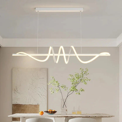 Sleek Wavy Pendant Lights for Dining Room
