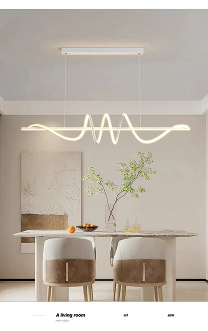 Sleek Wavy Pendant Lights for Dining Room